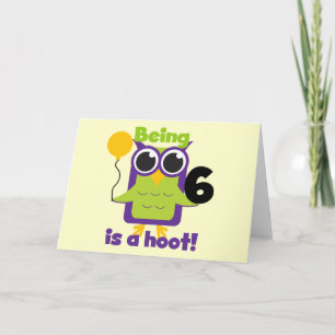Tarjeta Lechuza Hoot 6ª camisetas de cumpleaños y regalos