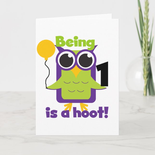 Tarjeta Lechuza Hoot Camisetas de cumpleaños y regalos (Anverso)