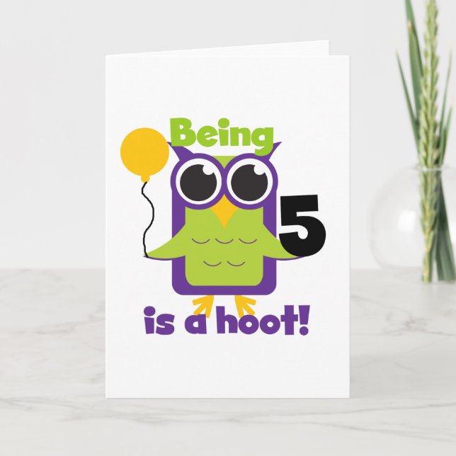 Tarjeta Lechuza Hoot Camisetas y Regalos de cumpleaños (Anverso)