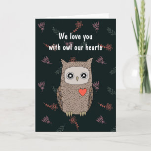 Tarjeta Lechuza linda te amo, Personalizado de Lechuza Kaw