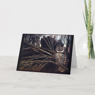 Tarjeta Lechuza nocturna de Vintage Rackham