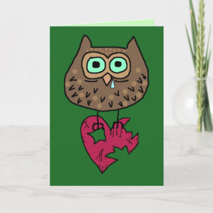 Tarjeta Lechuza Personalizado triste con corazón roto y te