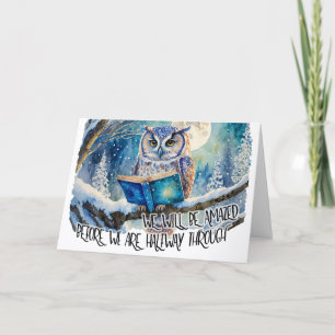 Tarjeta Lechuza Soberana leyendo el gran aniversario de la