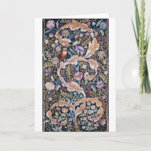 Tarjeta Lechuza y flores, William Morris