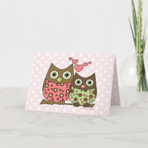 Tarjeta Lechuzas de amor