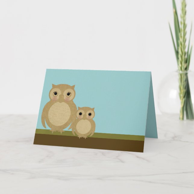Tarjeta Lechuzas del Día de la Madre (Anverso)