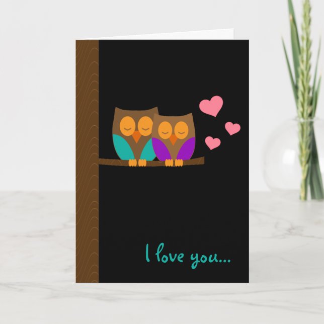 Tarjeta Lechuzas en un nido (Anverso)