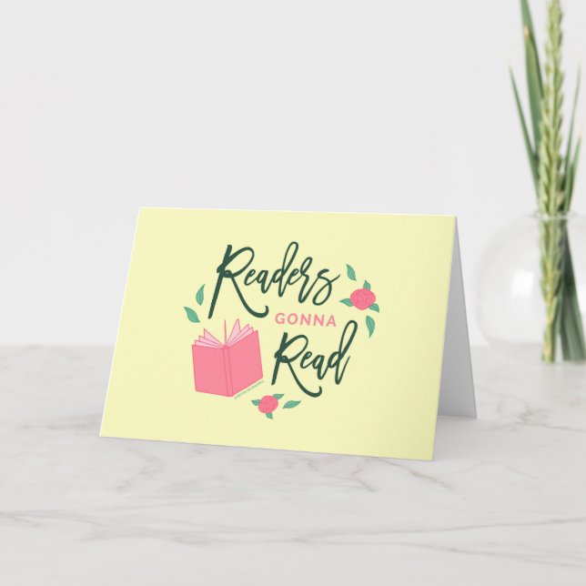 Tarjeta Lectores de libros florales van a leer (Anverso)