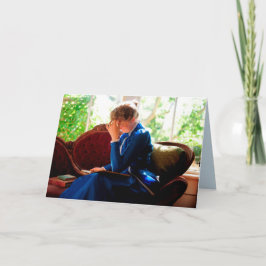 Tarjeta Lectura de dama, cita victoriana