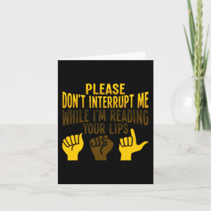 Tarjeta Lectura de Labios Gestos de Mano ASL Sordera Pérdi