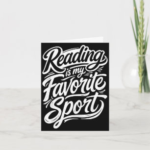Tarjeta Lectura divertida es deporte favorito para bibliot