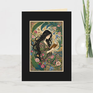 Tarjeta Lectura en el Jardín Art Nouveau