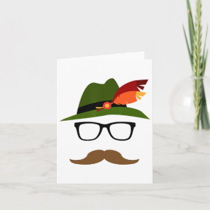 Tarjeta Lederhosen German Face Gles Halloween