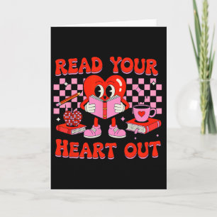 Tarjeta Lee tu corazón libro de lectura del día de San Val