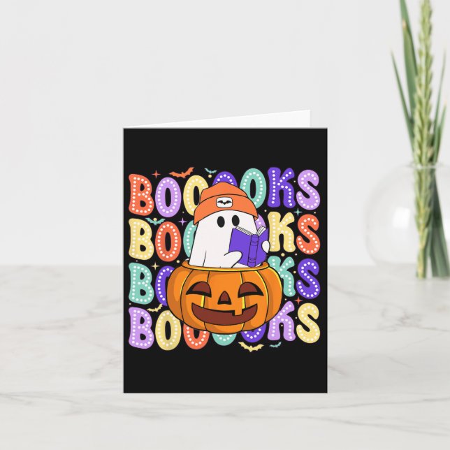 Tarjeta Leer bibliotecario de Halloween del profesor fanta (Anverso)