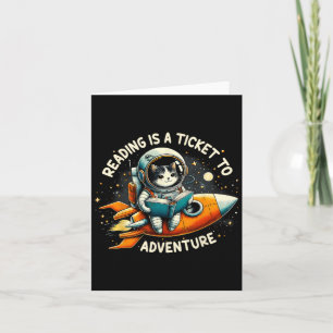 Tarjeta Leer Es Un Gato Astronauta De Ticket Para Aventura