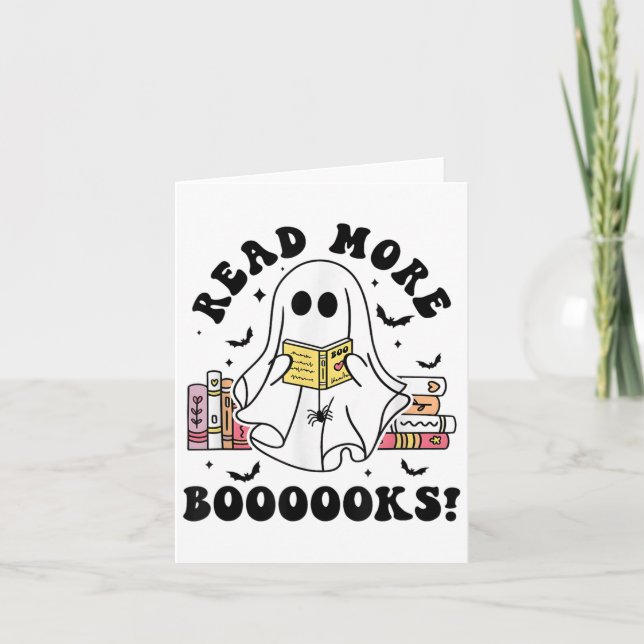 Tarjeta Leer más libros Spooky Boo Book Avers Halloween L (Anverso)