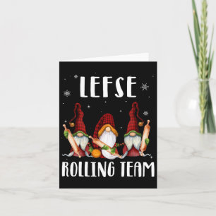 Tarjeta Lefse Rolling Team Gnomes Navidades Xmas Plaid Kid