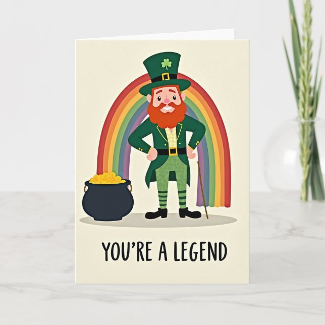Tarjeta Legend Leprechaun Good Luck Card (Anverso)
