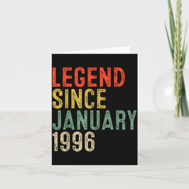 Tarjeta Legend Since January 1996 30th Birthday 30 Year Ol (Anverso)