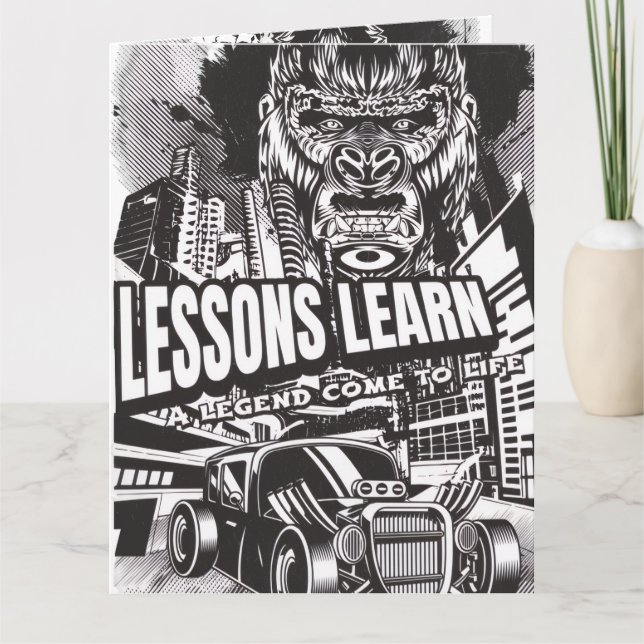 TARJETA LEGENDARY GORILLA LESSONS LEARN GREETING CARD  (Anverso)