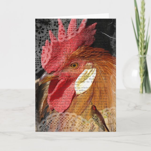 Tarjeta Leghornos y encaje (Anverso)