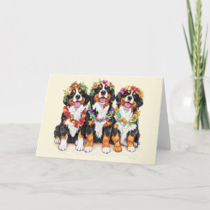 Tarjeta Lei de Flor de Flor Bernesa de Hawái