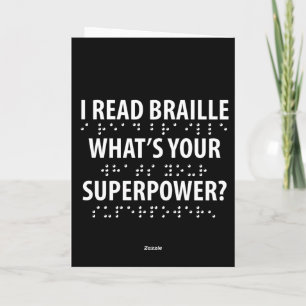 Tarjeta Leí en Braille cuál es tu superpoder
