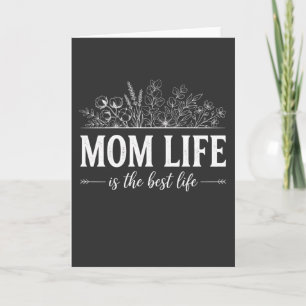 Tarjeta Lema de la vida de mamá es la mejor vida, Floral l