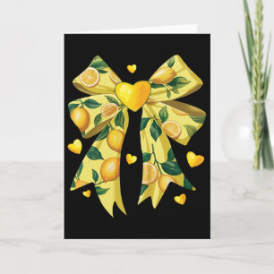 Tarjeta Lemon Fruta Coqueta Lazo Para Mujeres Niñas Verano
