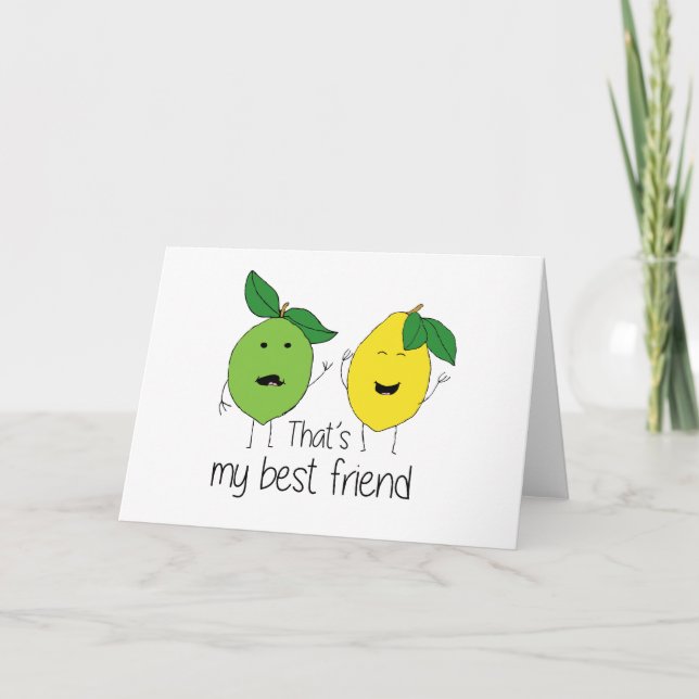 Tarjeta Lemon y Lime Best Friends BFF Bestis de limón Art (Anverso)