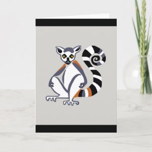Tarjeta LEMUR de cola anillada gráfica - Vida silvestre -