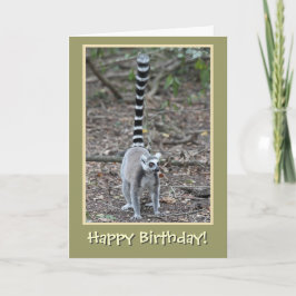 Tarjeta Lemur feliz cumpleaños de Ring-Tail