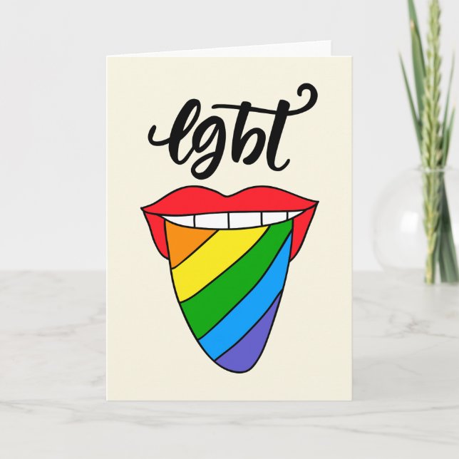 Tarjeta Lengua arcoiris LGBT (Anverso)