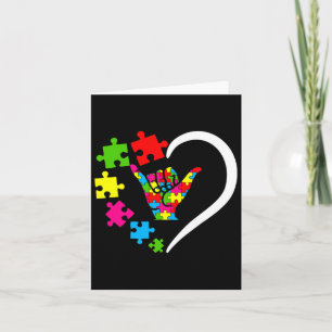 Tarjeta Lenguaje Asl Amor Autismo Concienciación Día de ve