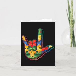 Tarjeta Lenguaje de amor Autismo Awareness Support Puzzle