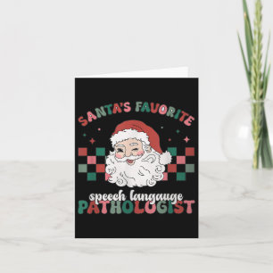 Tarjeta Lenguaje de habla favorito de Santa Retro Navidad