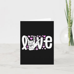 Tarjeta Lenguaje de Rótulo Amar ASL Ser Sordo Conciencia