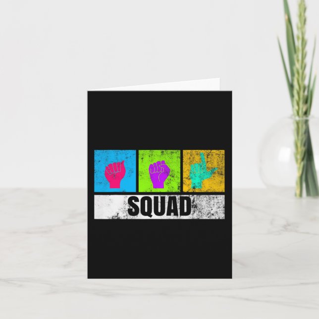 Tarjeta Lenguaje de Rótulo de mano ASL para Orgullo Sordo  (Anverso)
