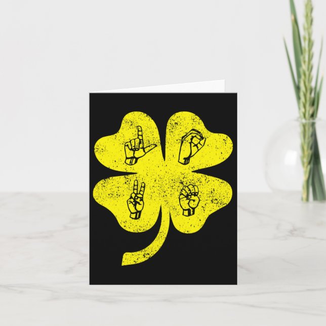 Tarjeta Lenguaje de Rótulo en el Día de San Patricio Conci (Anverso)