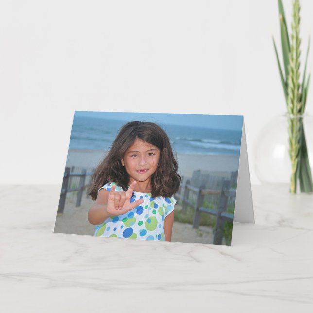 Tarjeta Lenguaje de signos te amo (Anverso)