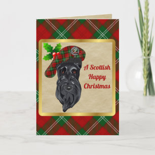 Tarjeta Lennox Clan Badge & Tartan Personalizado Xmas