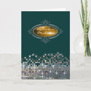 Tarjeta Lentejuela elegante el Ramadán Mubarak