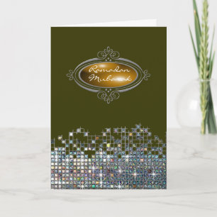 Tarjeta Lentejuela elegante el Ramadán Mubarak
