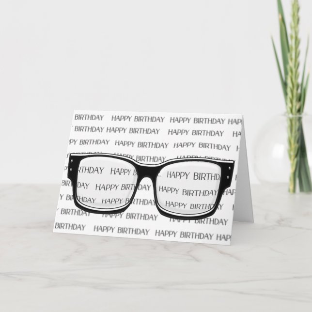 Tarjeta lentes de texto de cumpleaños borrosos (Anverso)