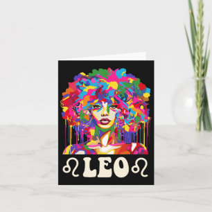 Tarjeta Leo Black Chica African American Woman Art Birday