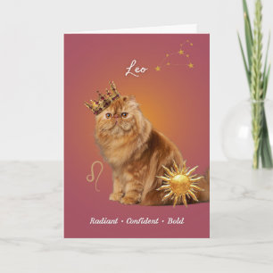 Tarjeta Leo Cat Birthday Card