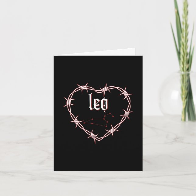Tarjeta Leo Constellation Gothic Dark Edgy Cumpleaños (Anverso)