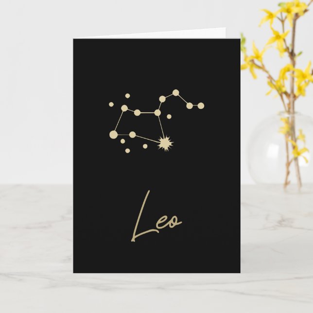 Tarjeta Leo Constellation Zodiac (flor amarilla)