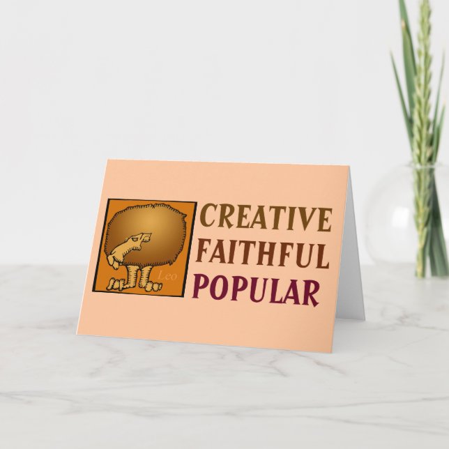 Tarjeta Leo de la Personalidad del Rótulo Zodiac C (Anverso)